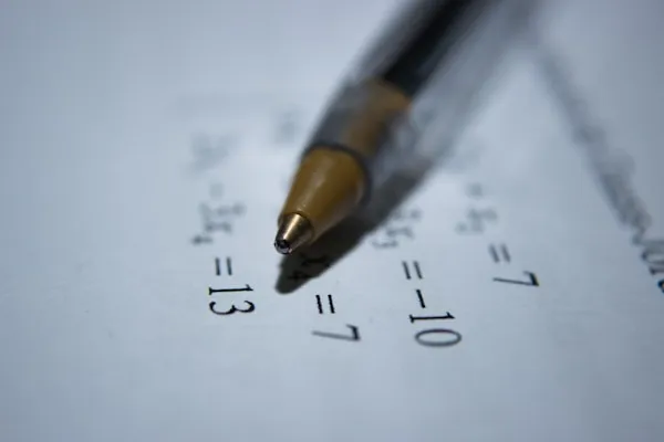 Students solving math problems